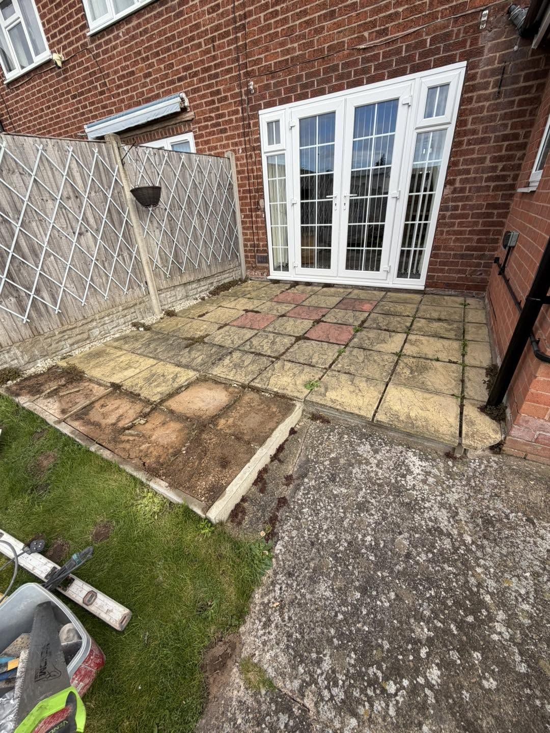 Old slabs outside a back door