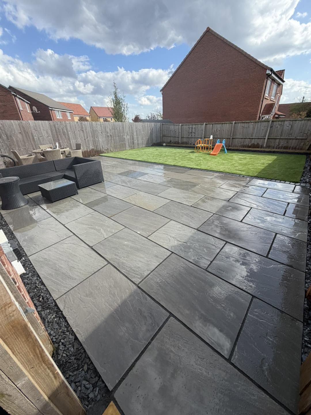 Large grey patio